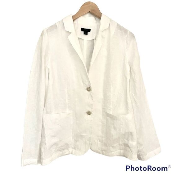 J. Crew New with tags White Linen Jacket/Blazer - Picture 1 of 4